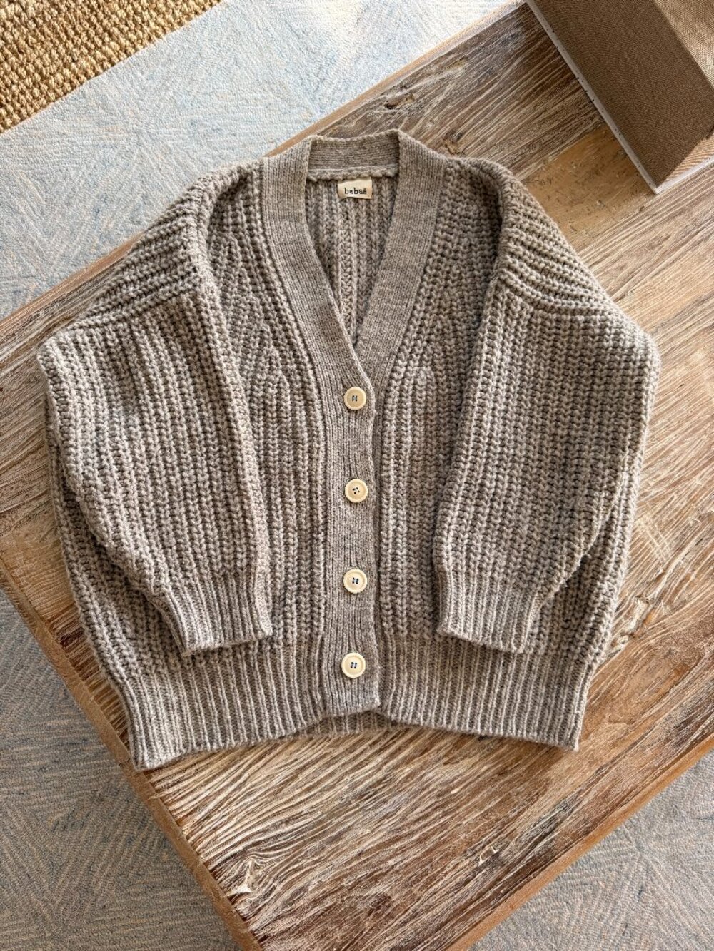 Babaa wool cardigan no19 mist